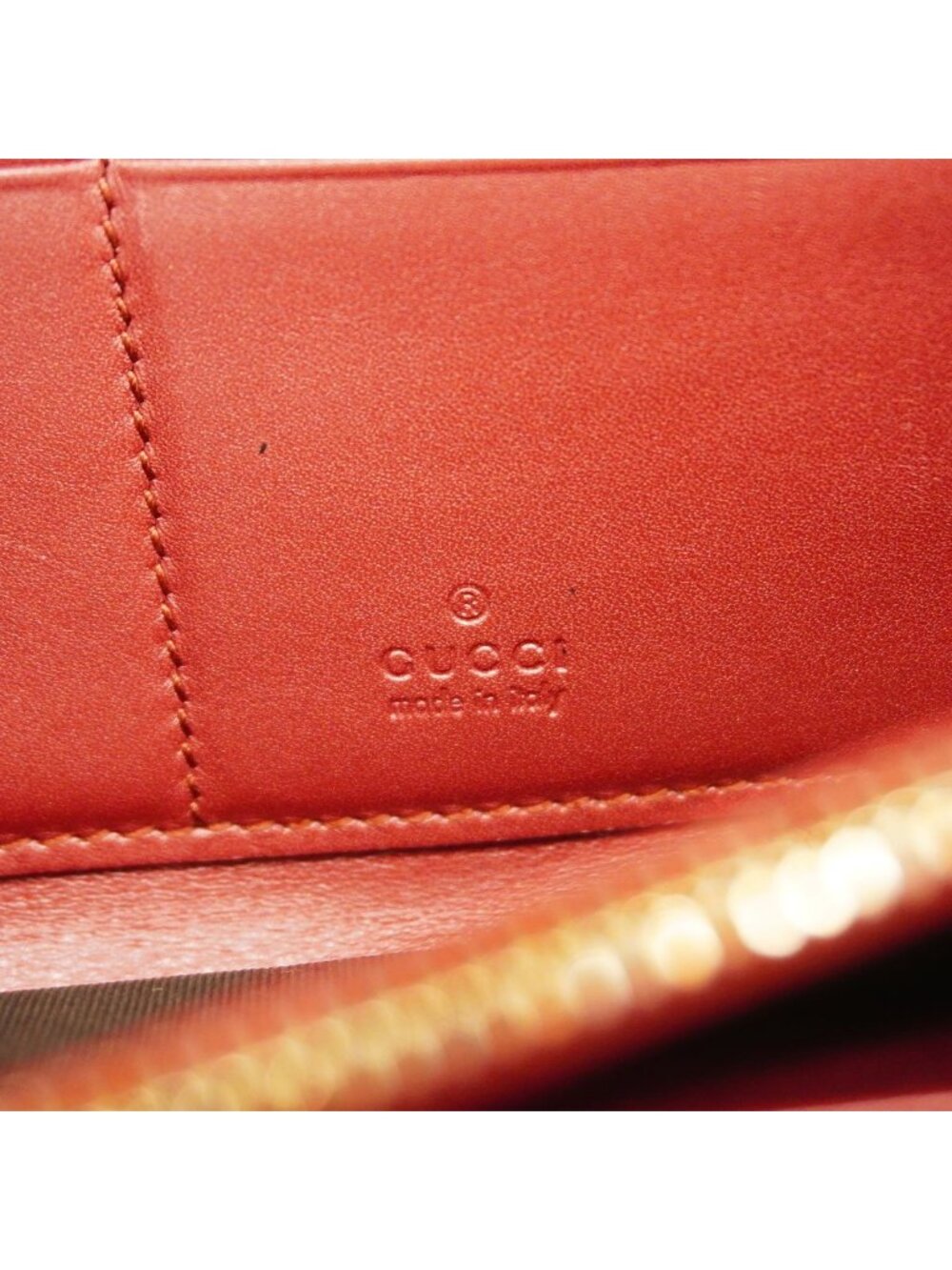 Gucci Wallet Guccissima Patent Red Champagne Gold - Picture 4 of 7